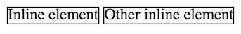 Example of inline elements, next to each other (even if the code is on separate lines).